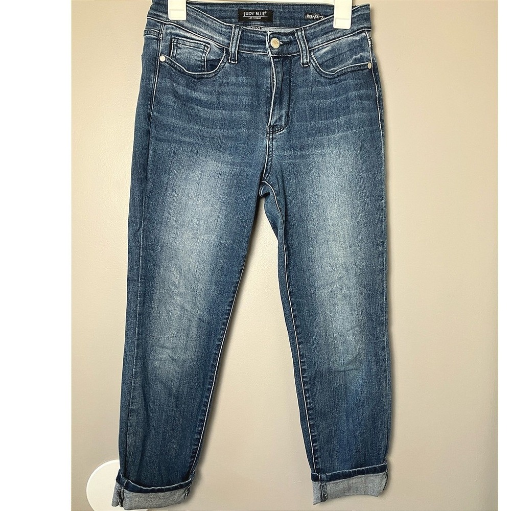 Judy Blue Medium Wash Relaxed Fit Style# JB82599DK Blue Denim Jeans Size 5/27